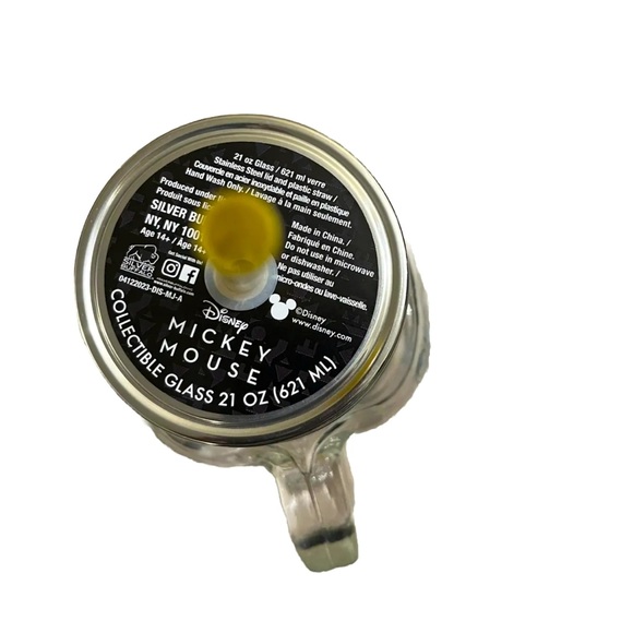 Disney Mickey & Minnie Mouse Collectible Mason Jar With Lid & Straw, T-shirt L - Picture 4 of 6